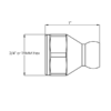 49432-G - GRAY - 3/8" Flare Nut Adapt. for 1/4" Sys.Pack of 20 - Image 2