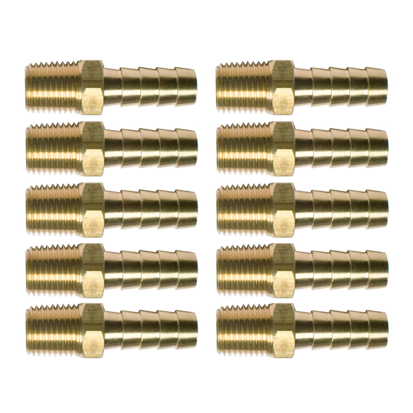 49488 - 1/4" Brass Hose Barb - Pack of 10