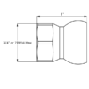 59873-G - GRAY -3/8" SAE Flare Nut for 1/2" System -Pack of 20 - Image 2