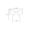 69552-BLK - BLACK - 3/4" to 1/2" Y Reducer  - Pack of 20 - Image 2