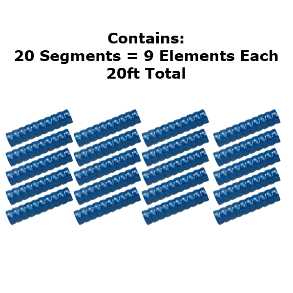 89220 - 2-1/2" Vacuum Hose 20pc (1 ft Segments)